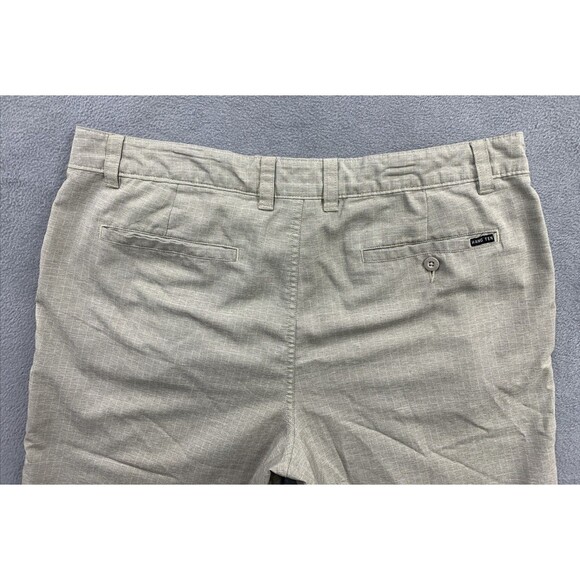 Hang Ten Bermuda Casual Shorts Mens Size 36X9 Khaki Slash Pockets Poly Blend - Picture 9 of 16